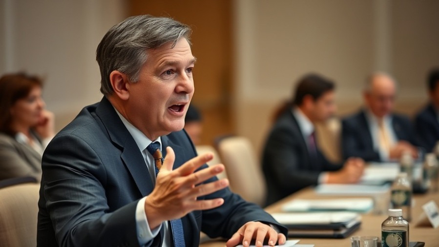 Middle-aged man at national security briefings, discussing military force transparency.