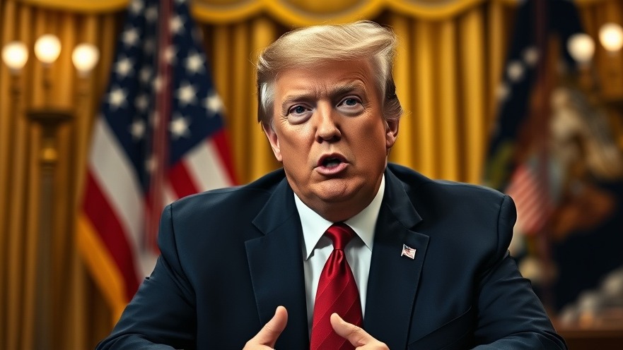 Serious Trump in Oval Office, vibrant colors, reflecting breaking news and national news.