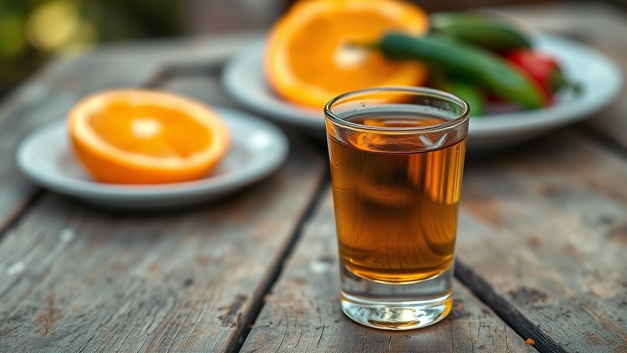 Rustic mezcal shot glass on wood, perfect for nightlife in Dallas events.