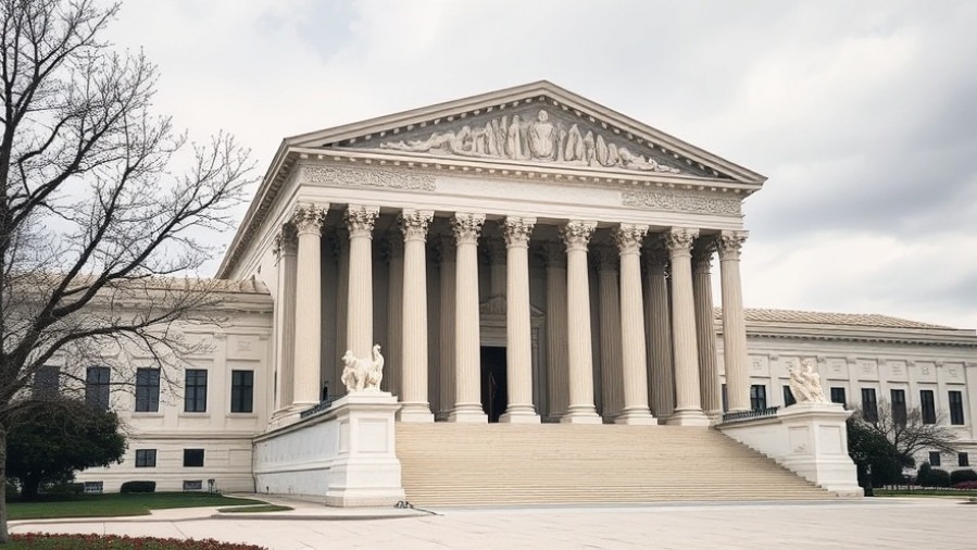 US Supreme Court building, central to arguments on presidential powers and federal regulation.