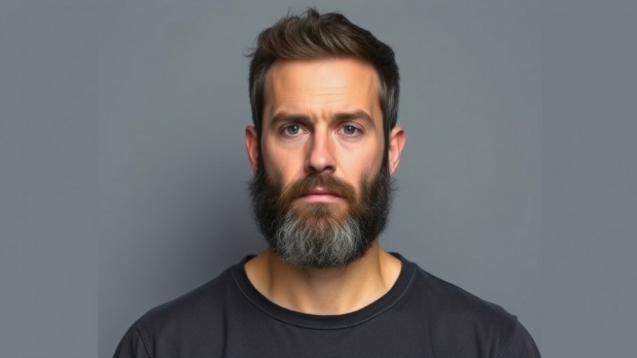 Youth leader arrested for child safety awareness; serious mugshot on gray background.