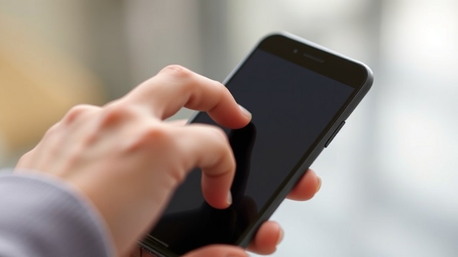 Finger sliding across smartphone display for stress relief tips and mindfulness techniques.