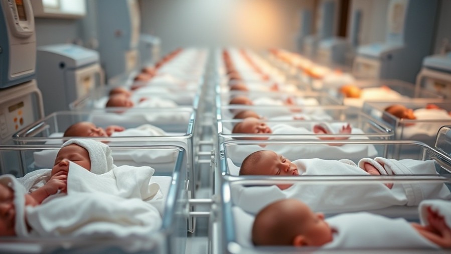 Newborn babies in a serene nursery, reflecting family support policies and reproductive rights.