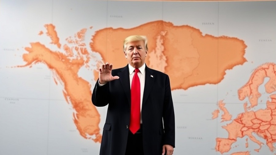Trump discusses Greenland's strategic importance near a map, highlighting NATO interests.