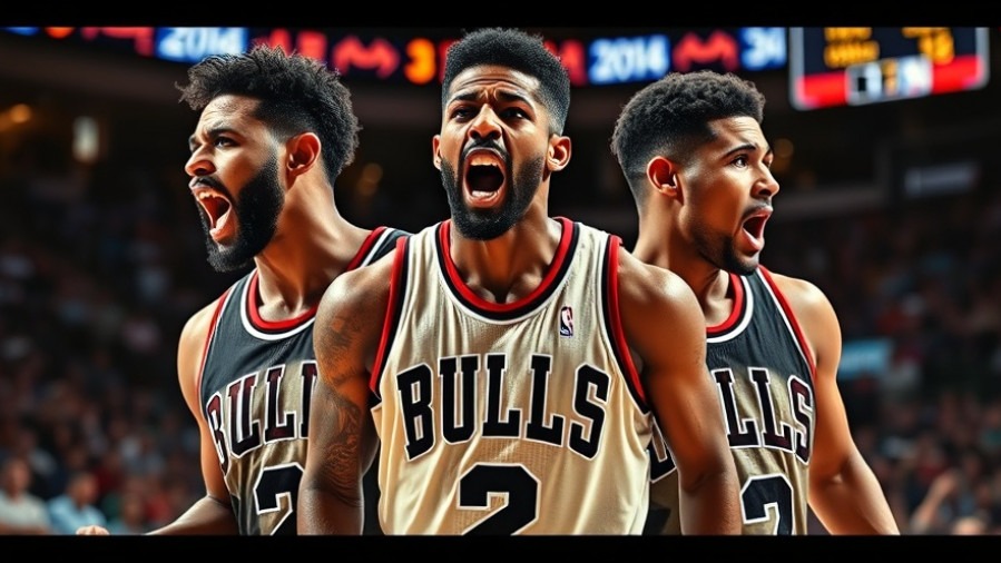 Vibrant NBA highlights collage of Bulls players showcasing intense emotions.