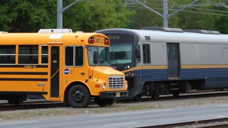 School bus collision with train highlighting bus safety concerns and negligent driving