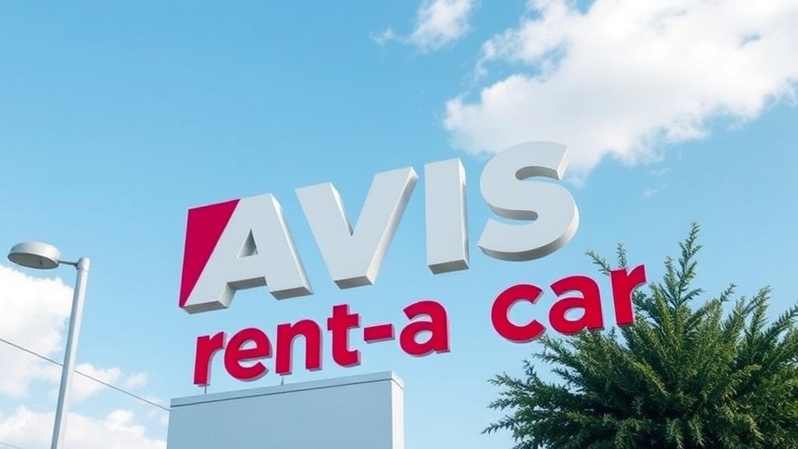 Avis rent-a-car sign reflecting car rental market trends and investment opportunities.