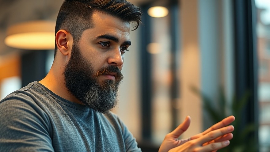 Young Muslim man discussing Democratic Party strategy and socialist candidates.