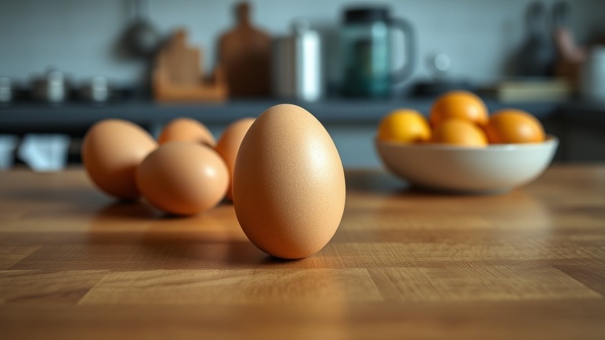 Single egg on kitchen table promoting Alzheimer’s nutrition in Austin.