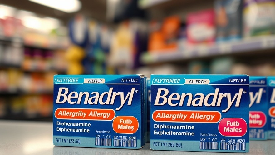 Close-up of Benadryl packages showcasing diphenhydramine, highlighting children's medication safety.