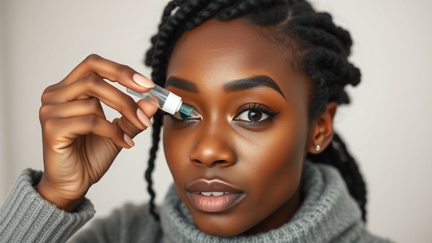 Young black woman applying eyedrops amid FDA recalls and sterility concerns - Houston news.