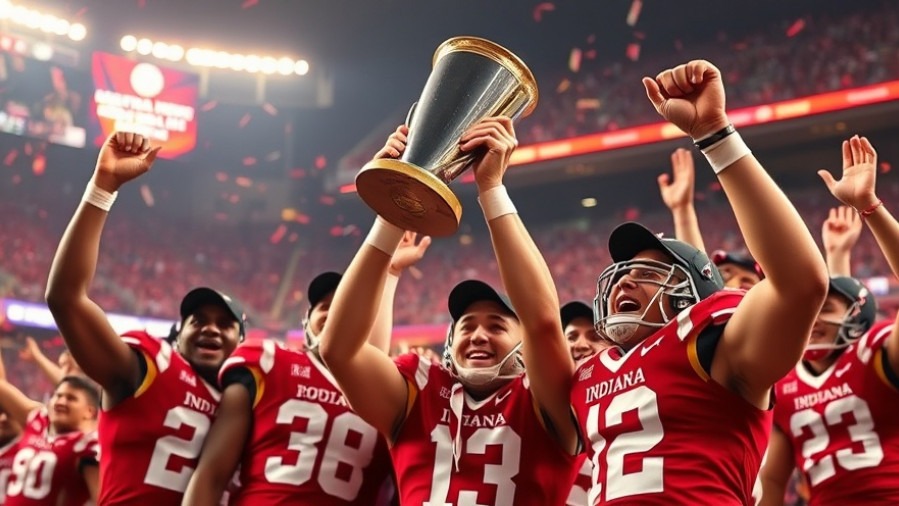 Indiana Hoosiers football team joyfully celebrates NCAA championship victory, showcasing college football transformation.