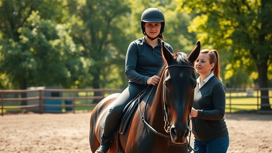 Person in horse therapy session, symbolizing Dallas community recovery after winter storm impact.