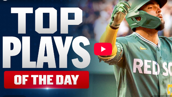 MLB Highlight Play Analysis featuring a player celebrating a top play.