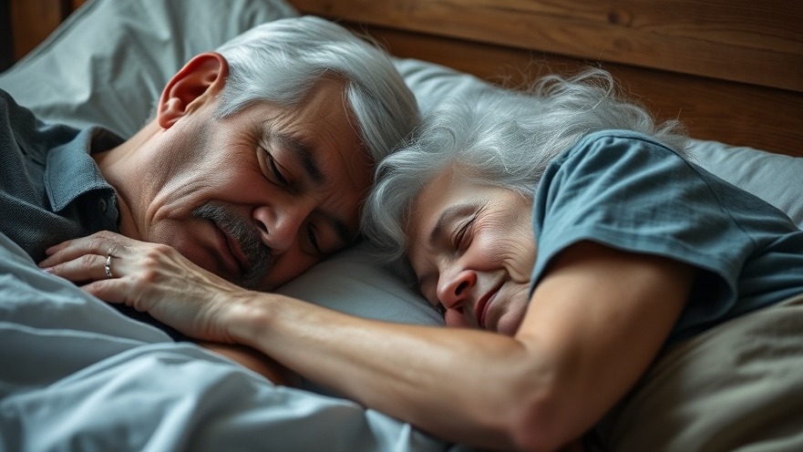 Elderly couple peacefully sleeping, embracing natural sleep remedies for older adults.