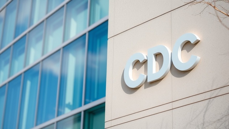 CDC sign on building highlighting public health safety in response to gun violence USA.