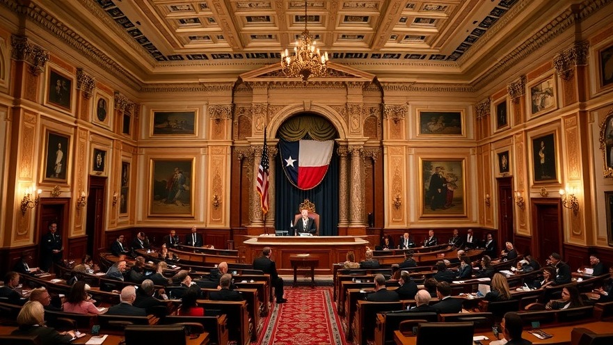Texas Senate chamber discussing key Texas politics news and education bills
