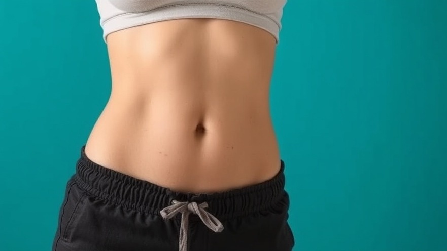 Flat stomach exemplifying healthy living in Houston with fitness for beginners.