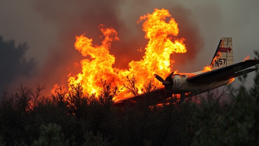 Aviation safety in Fredericksburg, aircraft engulfed in flames, highlighting community impact.