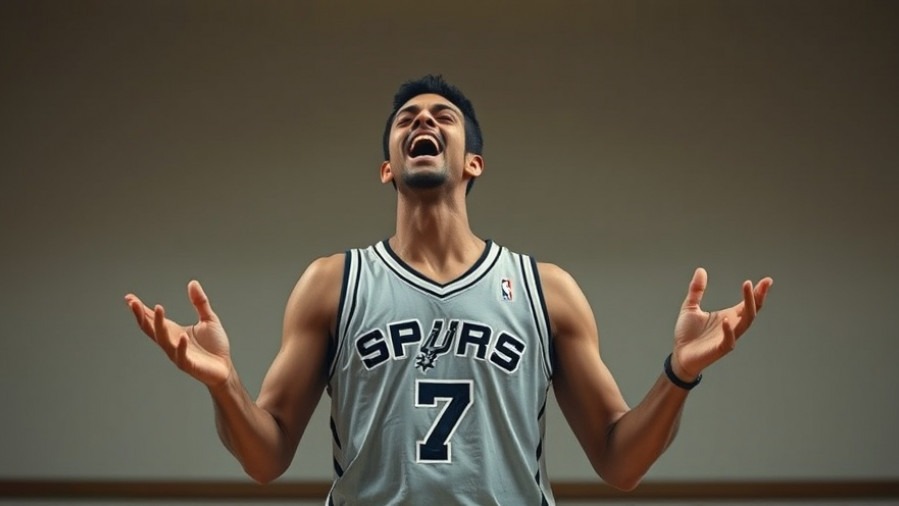 Luke Kornet of the Spurs joyfully performing at an NBA community event.