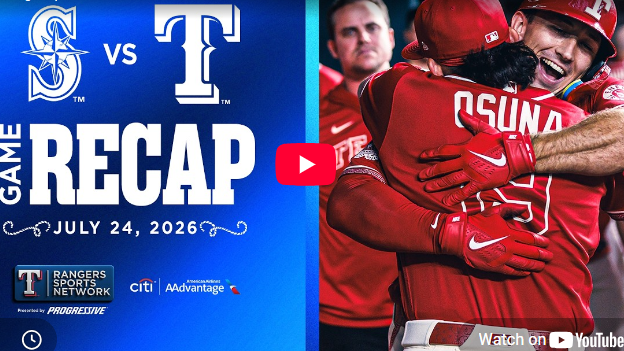 Rangers vs Mariners Game Recap - players celebrating on July 24, 2026.