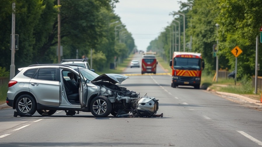 Car crash scene highlighting Austin traffic safety and road safety advocacy efforts.