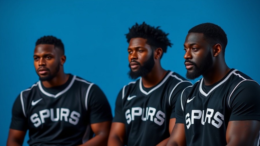 Focused black players in Spurs jerseys, showcasing NBA locker room culture.