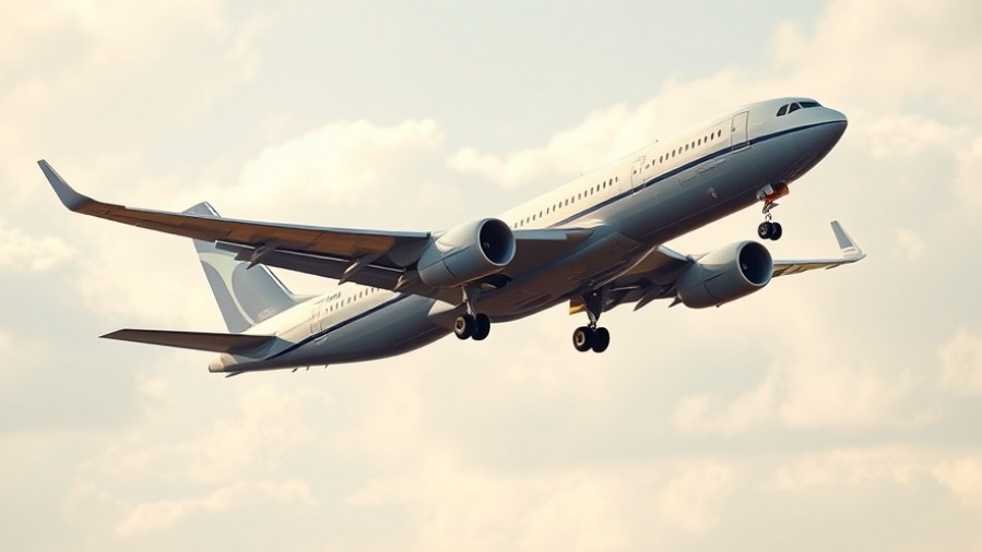 Wide-body airplane in flight, highlighting air travel safety concerns amidst government shutdown.
