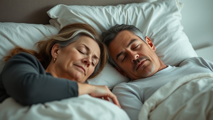 Middle-aged couple peacefully sleeping, showcasing natural sleep remedies for older adults.