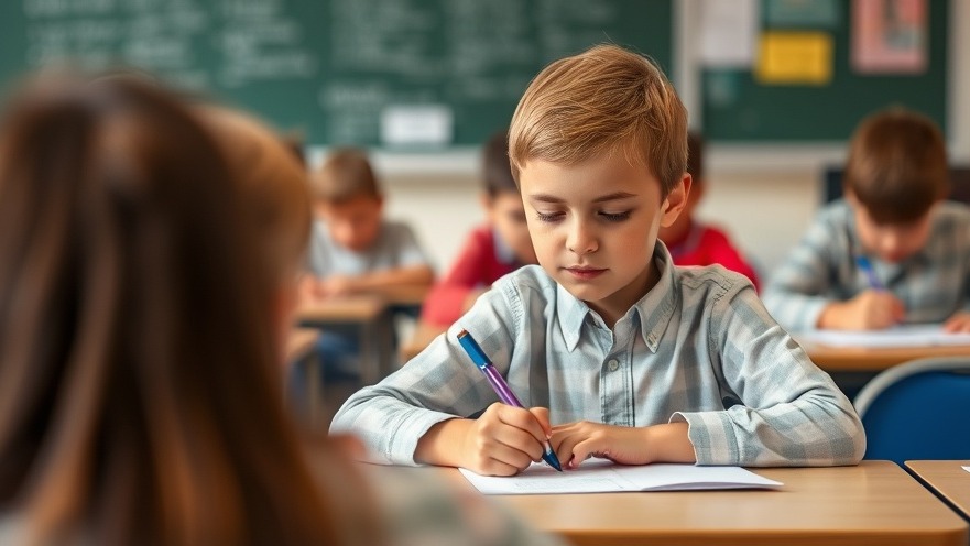 Child taking a test in school, reflecting education reform in Texas and STAAR test alternatives.