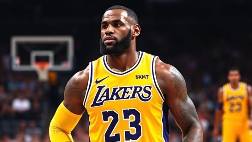 LeBron James in Lakers uniform showcasing NBA highlights