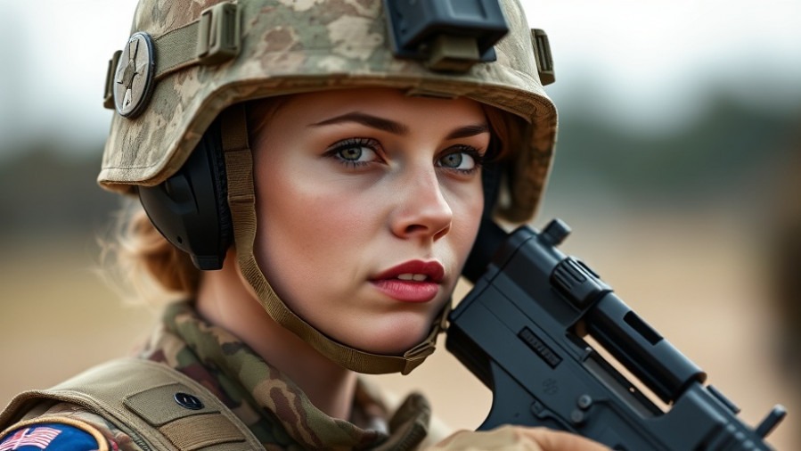 Female national guardsman supporting military community safety and national security issues.