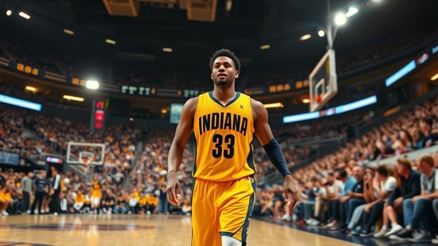 Indiana Pacers player exiting the court, capturing dynamic NBA highlights with vibrant crowd energy.