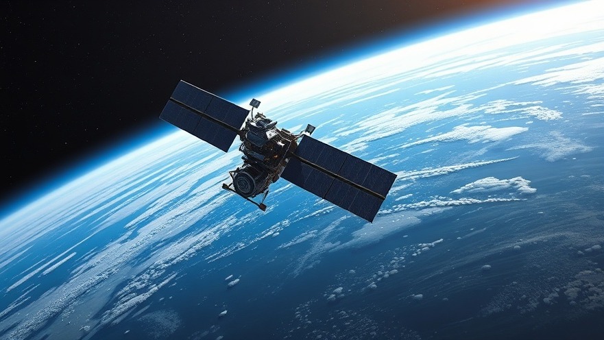 Satellite in space enhancing smart home technology in Houston.