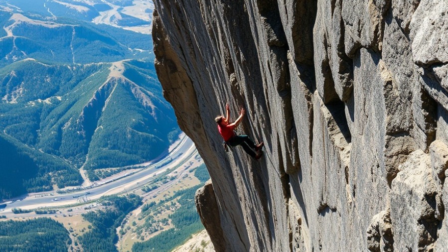Blind climber Jesse Dufton ascends a sheer cliff, showcasing inspirational climbing stories.