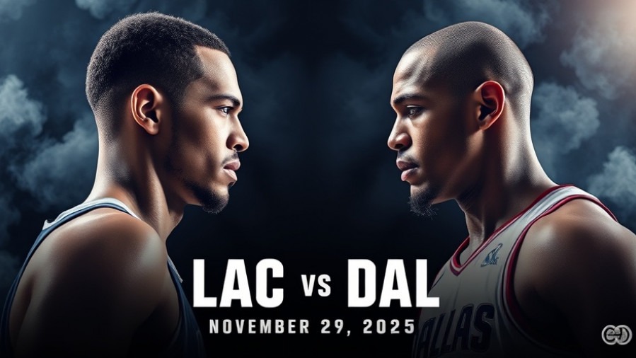 Dramatic LAC vs DAL November 29, 2025 poster showcasing Kawhi Leonard performance.