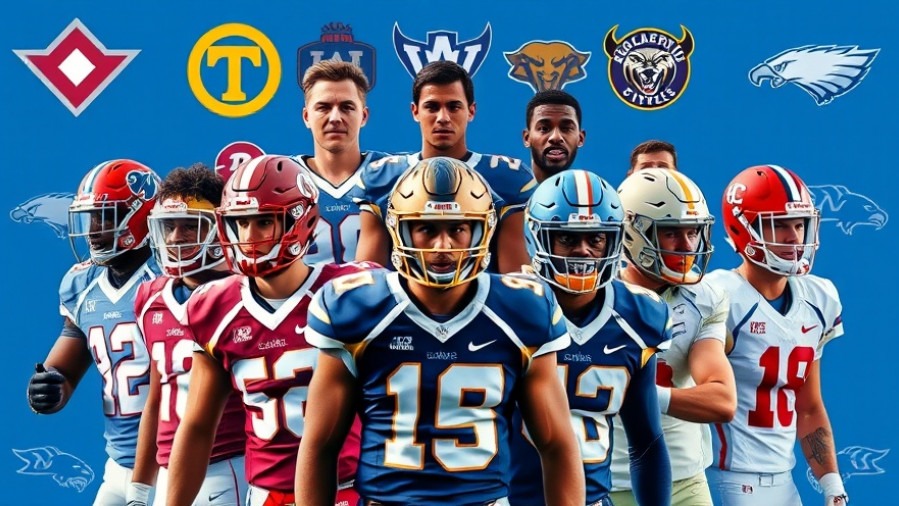 Vibrant college football players representing the College Football Playoff implications.