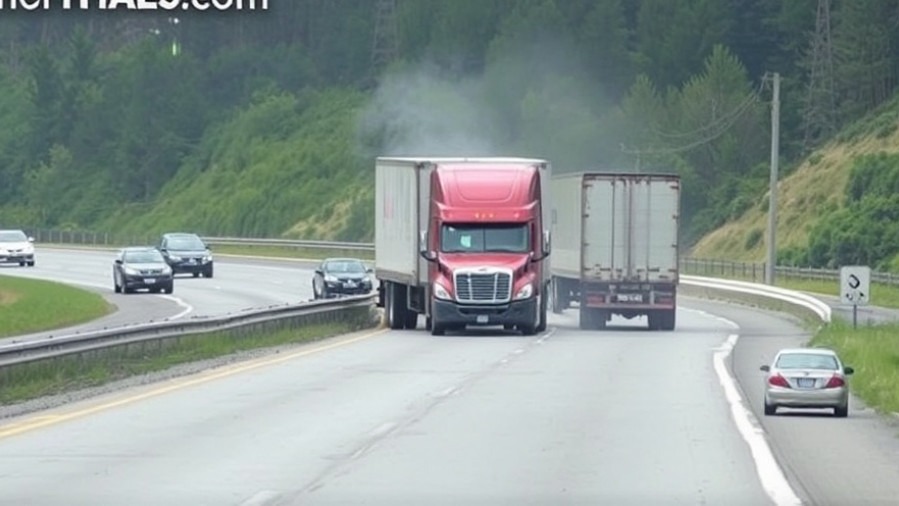 Truck crash on freeway highlighting Houston traffic delays and emergency response measures.