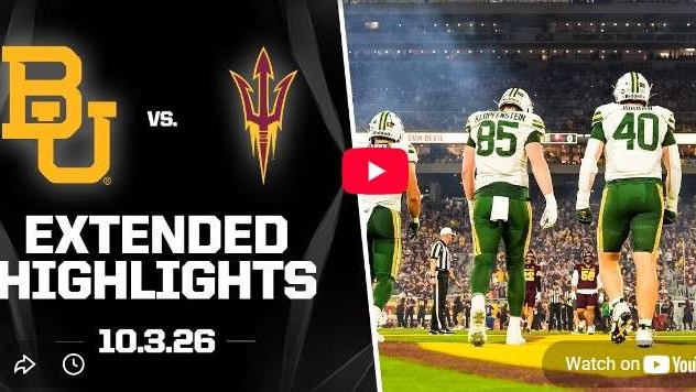 Baylor vs. Arizona State football highlights, players enter field.