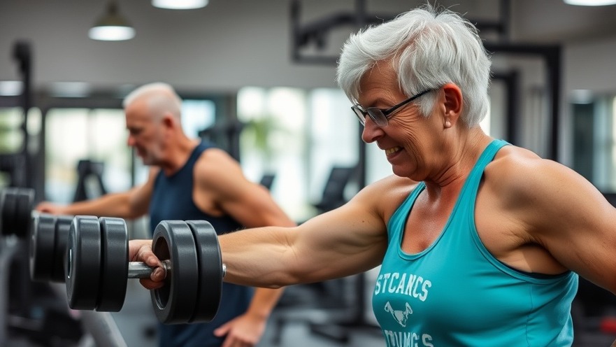 Seniors training with weights at the gym for optimal health and wellness.