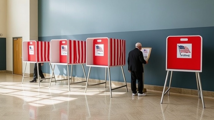 Voting booths for Texas primary election, featuring local voting details.