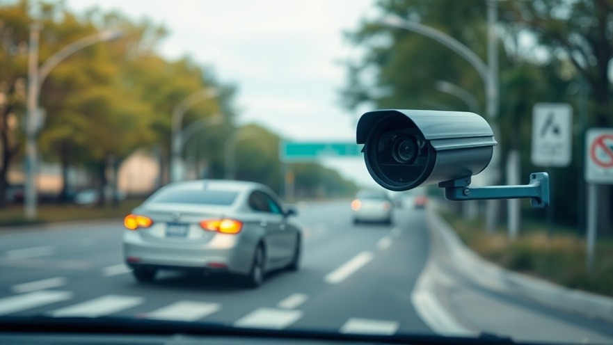 Car passing a traffic camera in Austin, showcasing local news in Austin.