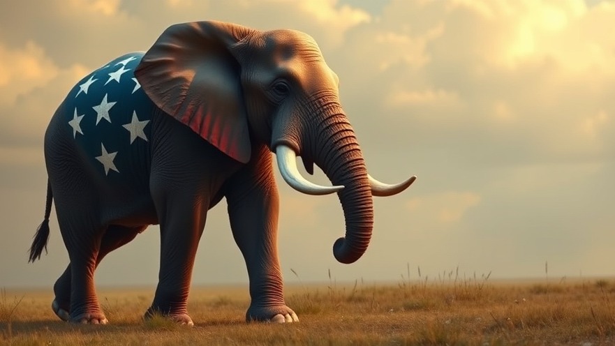 Patriotic elephant representing Texas elections 2025 and political races.