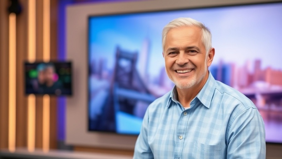 Smiling older white man in a TV studio highlights local journalism impact on Houston news legacy.
