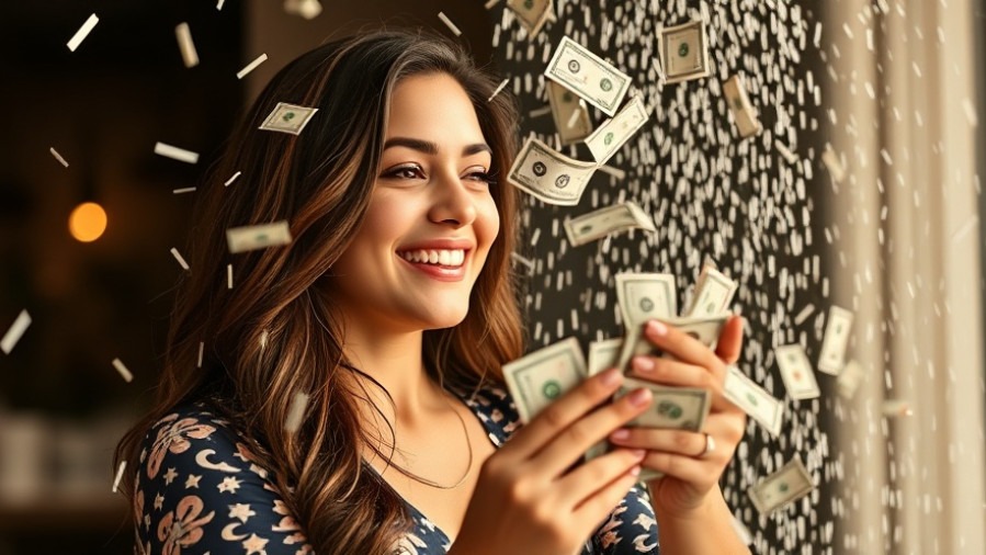 Female influencer receiving money, highlighting trust in influencers in health marketing.