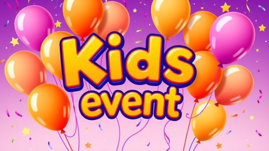 Cheerful kids event poster for early New Year's Eve party, featuring vibrant colors and festive theme.