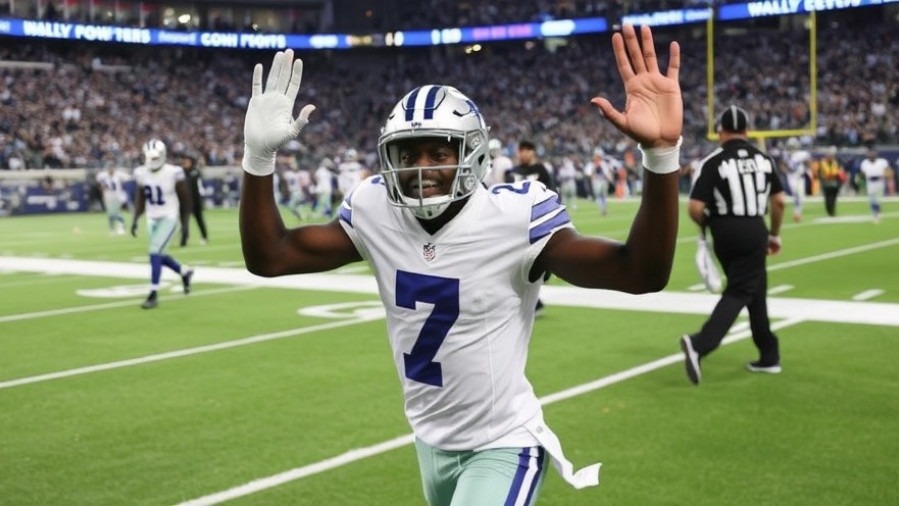 Trevon Diggs of the Dallas Cowboys waves goodbye, reflecting NFL player dynamics and fan reactions.