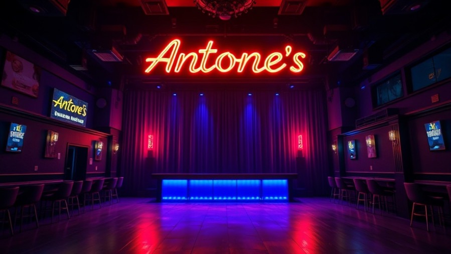Vibrant Antone's stage showcasing Austin blues music in a richly lit nightclub.