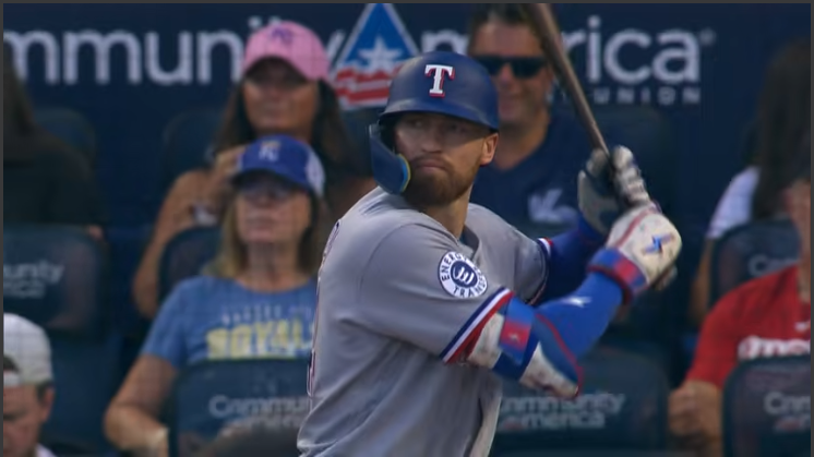 Texas Rangers vs. Kansas City Royals game action highlight.