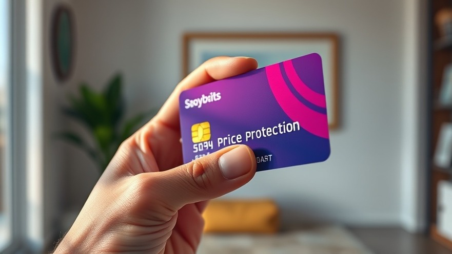 Close-up of a hand holding a credit card highlighting price adjustment policies and consumer protection benefits.